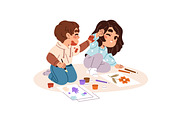 Happy kids play games with toys set, a Person Illustration by PaperTrident (Thumbnail 8 of 12)
