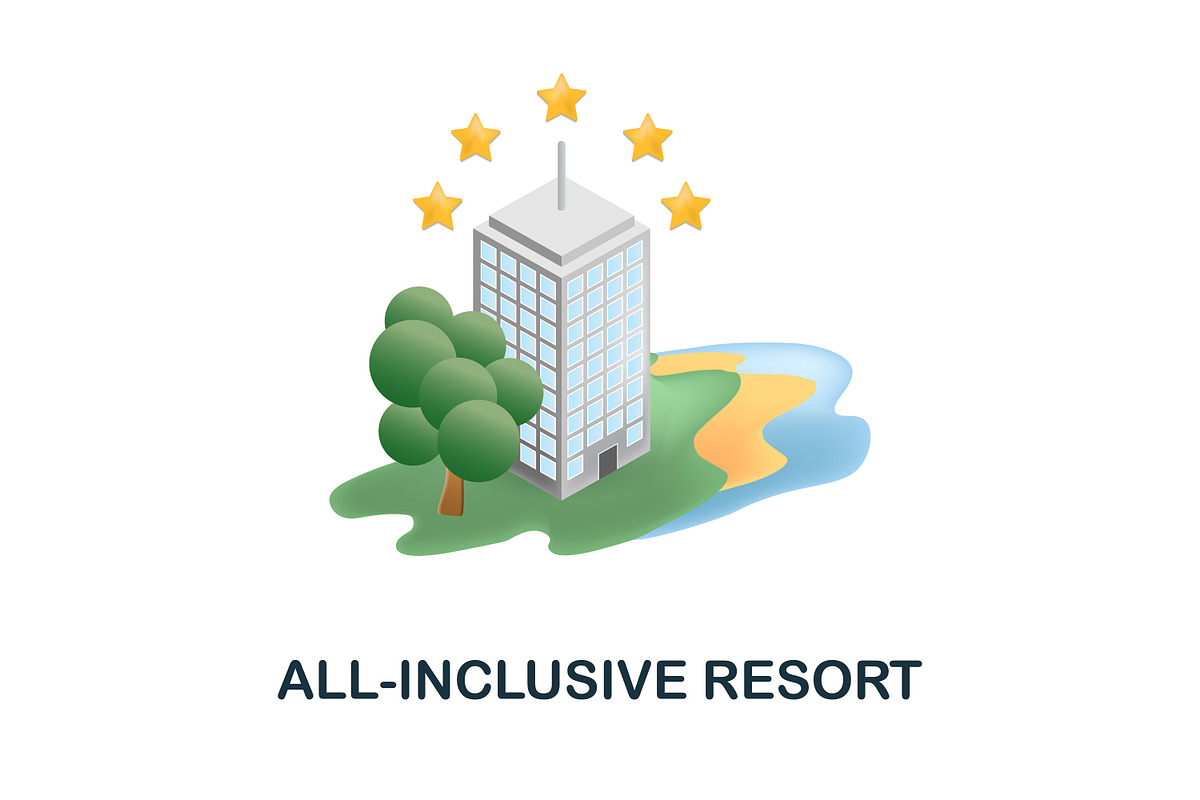 Resorts 3D Icons Set Bundle, an Object Graphic by Aimagenarium@gmail.com (Photo 3 of 21)