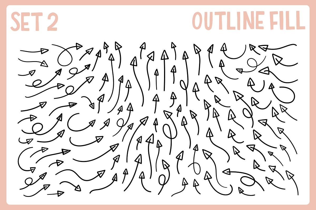 Hand Drawn Arrows Vector Pack, an Outline Icon by Design by Barton (Photo 3 of 6)