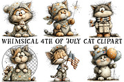 Whimsical 4th Of July Cat Clipart, an Illustration by OK Design (Thumbnail 2 of 6)