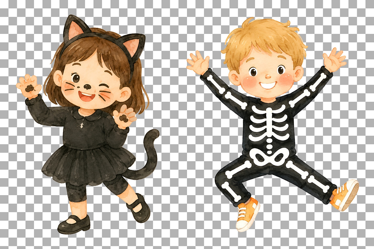 Halloween Party Nursery Kids Clipart, a Seasonal Illustration by SugarCloudStudioArt (Photo 5 of 5)