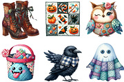 Patchwork Halloween Sublimation PNG, an Illustration by Designking (Thumbnail 2 of 4)