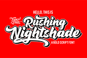 Rushing Nightshade, a Script Font by figuree studio (Thumbnail 1 of 11)