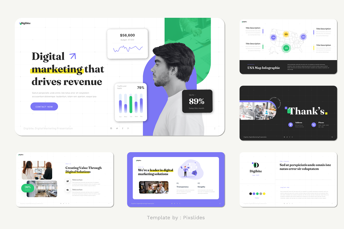 Digital Marketing PowerPoint, a Presentation Template by Pixslides (Photo 6 of 6)