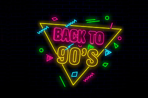Back to School Neon Sign PSD Editabl