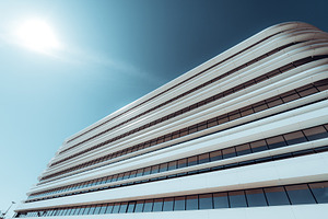 Curved modern office facade, an Architecture Photo by SkyNext