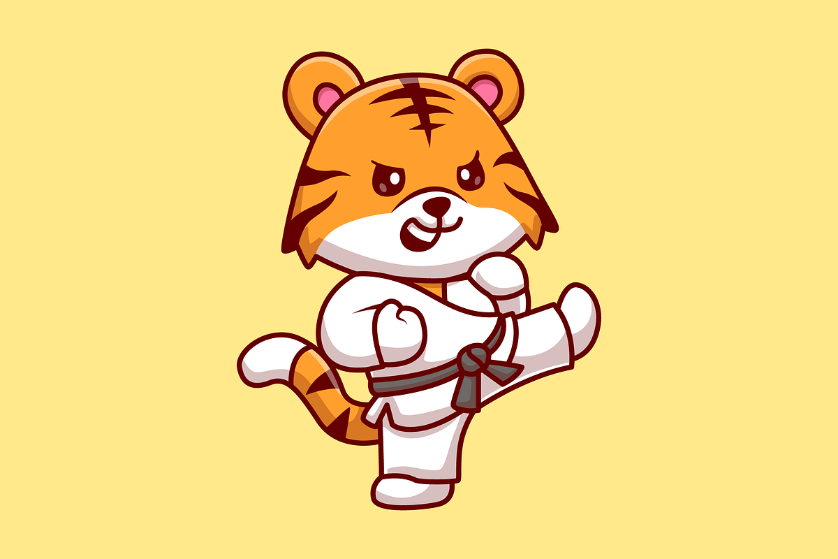 Cute Tiger Karate Cartoon, an Animal Illustration by Catalyst Labs