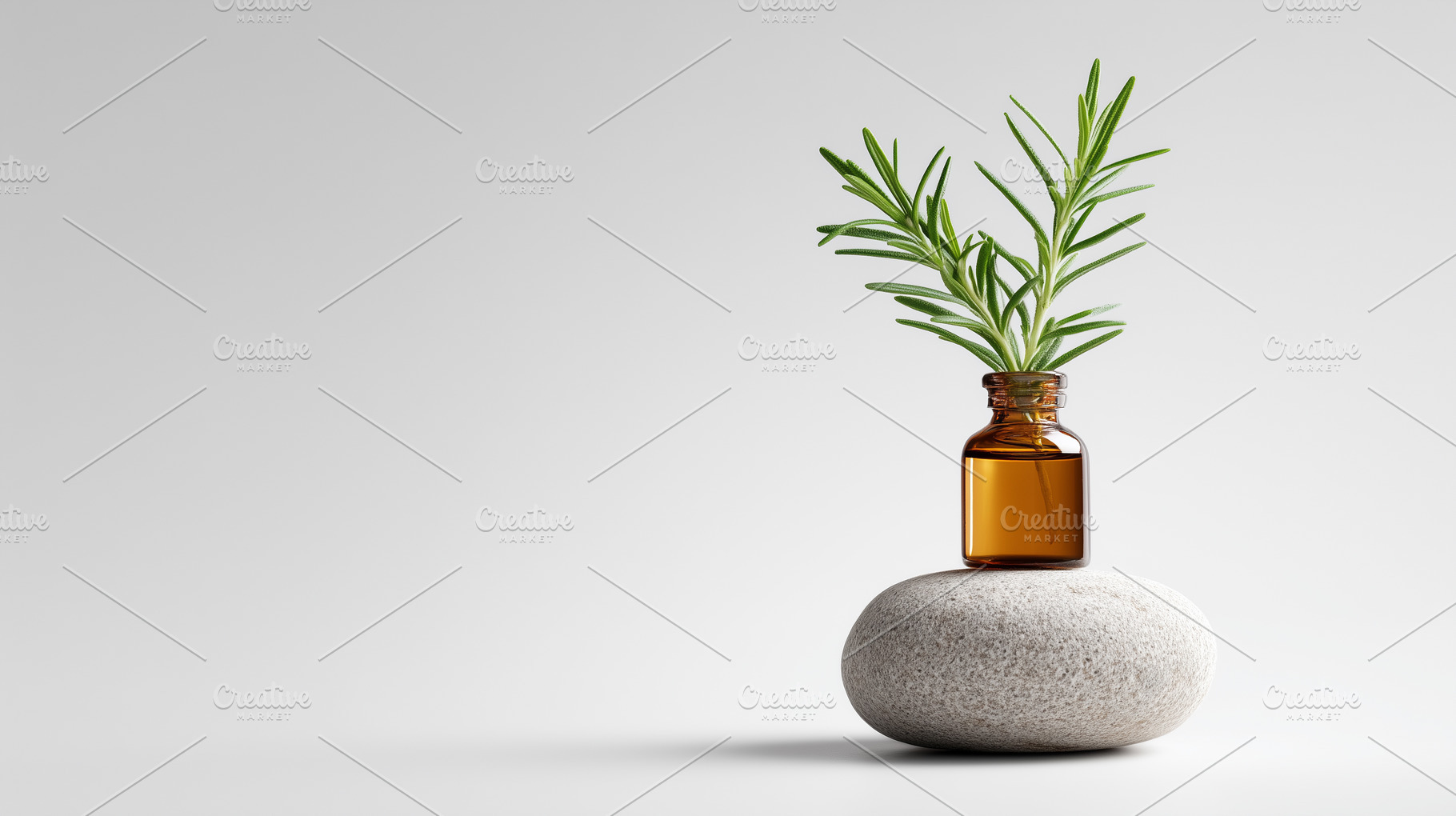 Brown glass bottle with fresh sprigs, a Health & Medical Photo by MistyDay