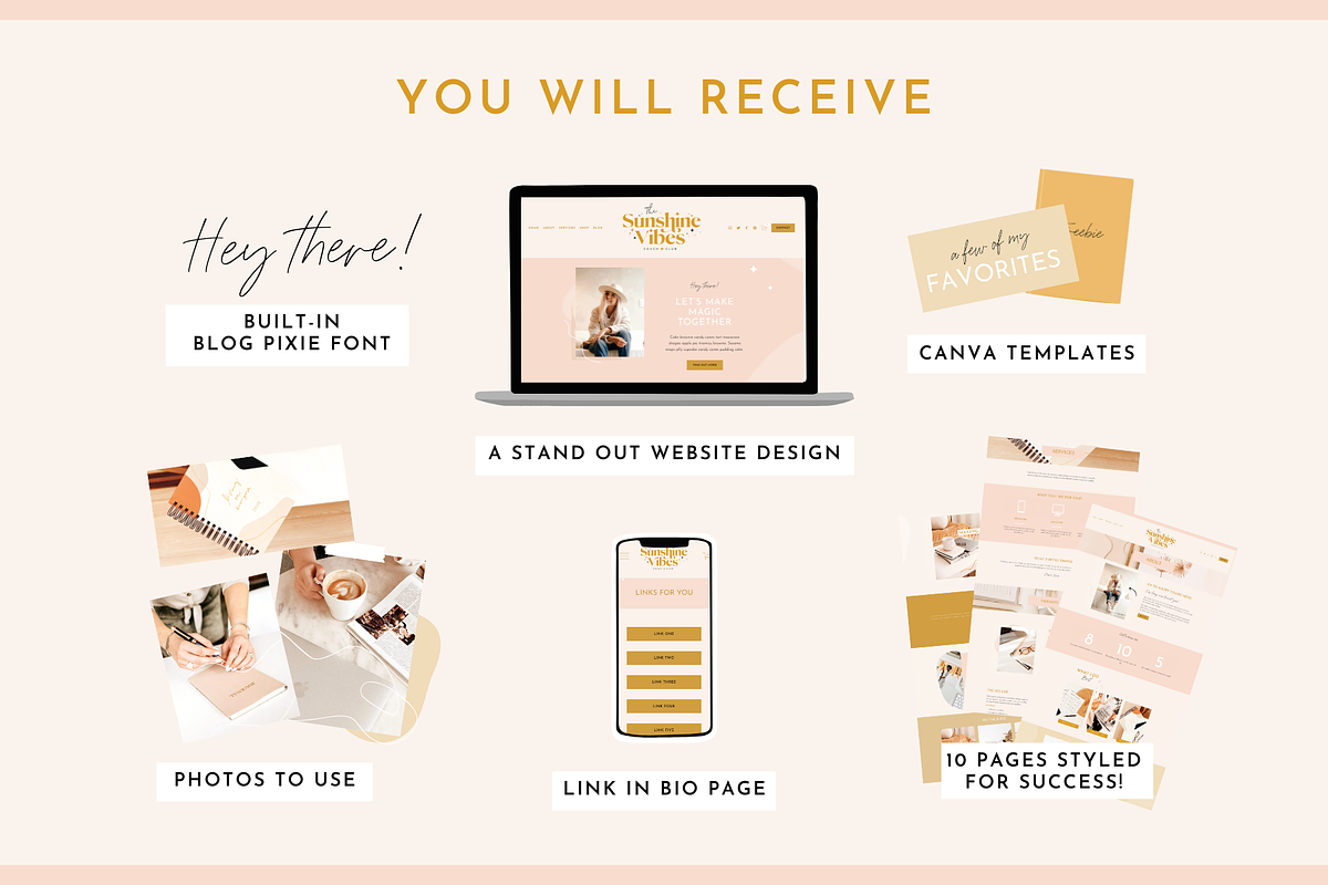 Squarespace Template Sunshine Vibes, a Squarespace Template by Design Pixie (Photo 4 of 8)