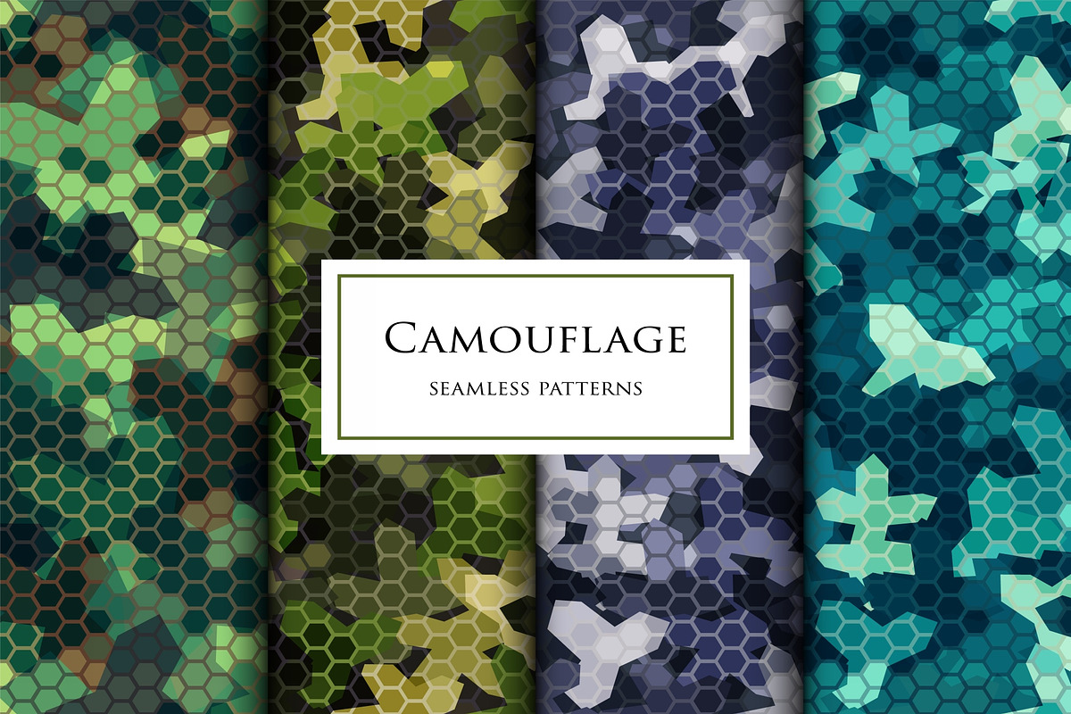 Hexagonal snakeskin futuristic camo, a Pattern Graphic by ArchonDigitalShop (Photo 2 of 8)