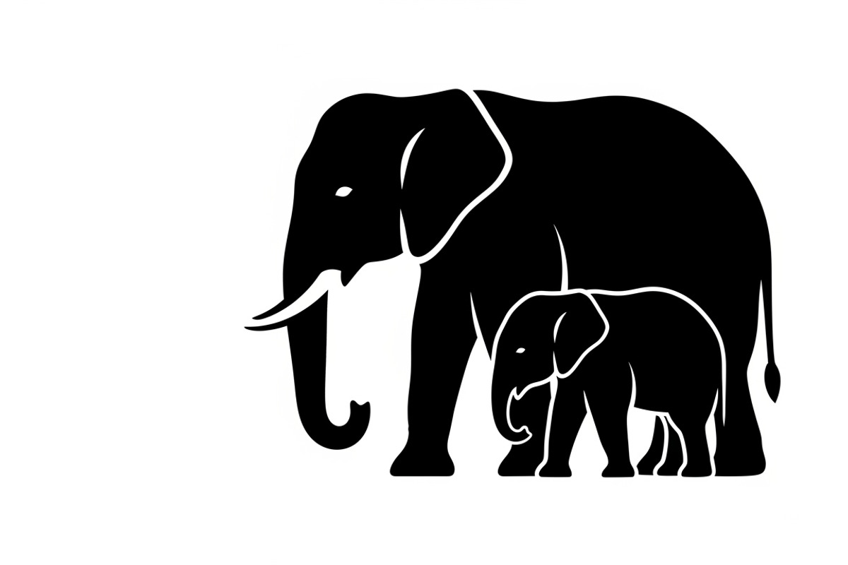 elephant family silhouette design, an Illustration by Amazin_art (Photo 12 of 51)