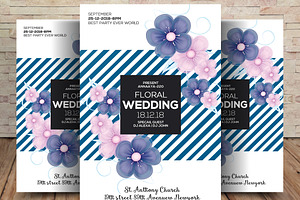 Floral Wedding Invitation, a Flyer Template by graphicforest