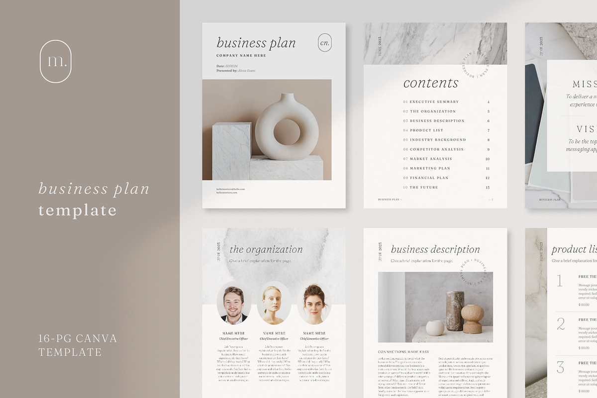 Business Plan Template Canva, a Presentation Template by frommakertomaker (Photo 1 of 10)