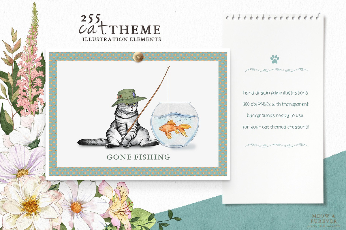 Cat Illustrations Patterns & Borders, a Graphic by Pretty Little Lines (Photo 7 of 17)