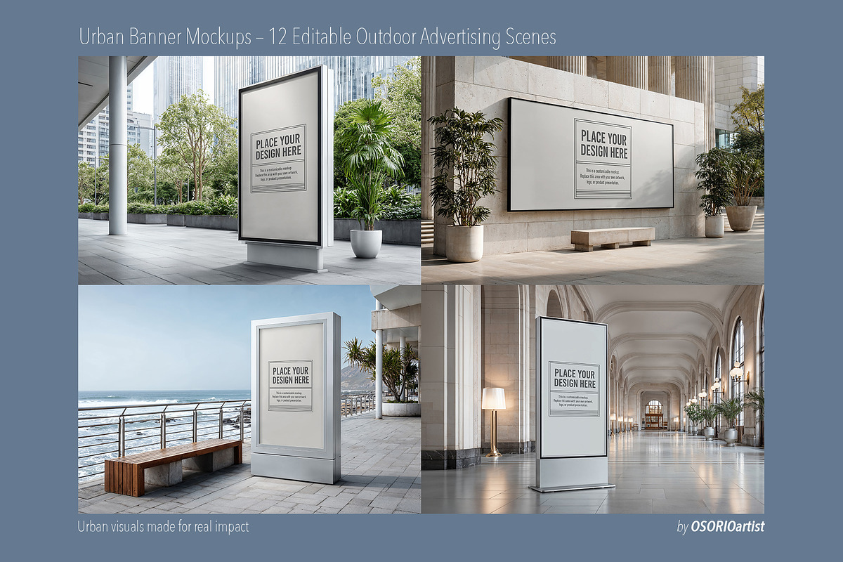 Urban Banner Mockups, an Advertising Mockup by OSORIOartist (Photo 4 of 4)
