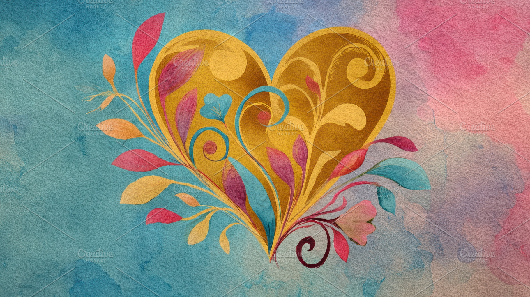 Heart shaped greeting card decorated, a Photo by Pavel_design