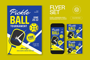 Green Pickle Ball Flyer Set, a Flyer Template by graphicook