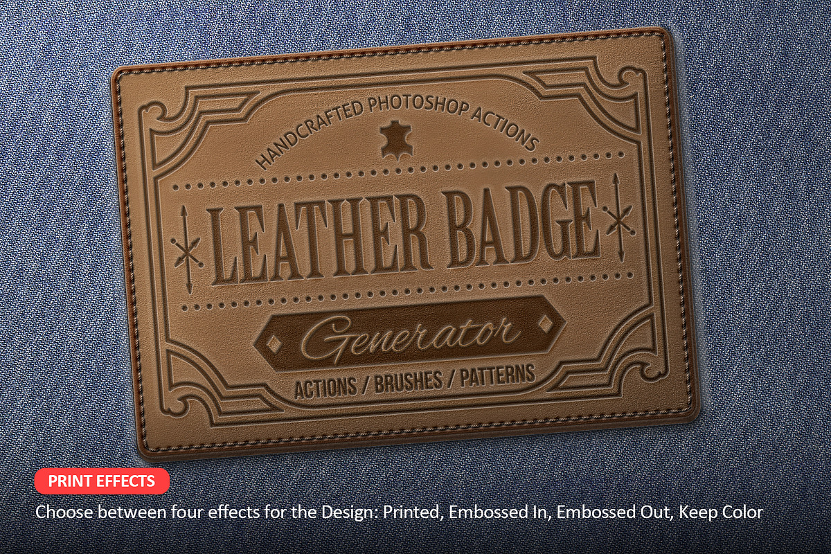 Leather Badge Photoshop Actions, an Action Add-On by Blacknull (Photo 5 of 12)