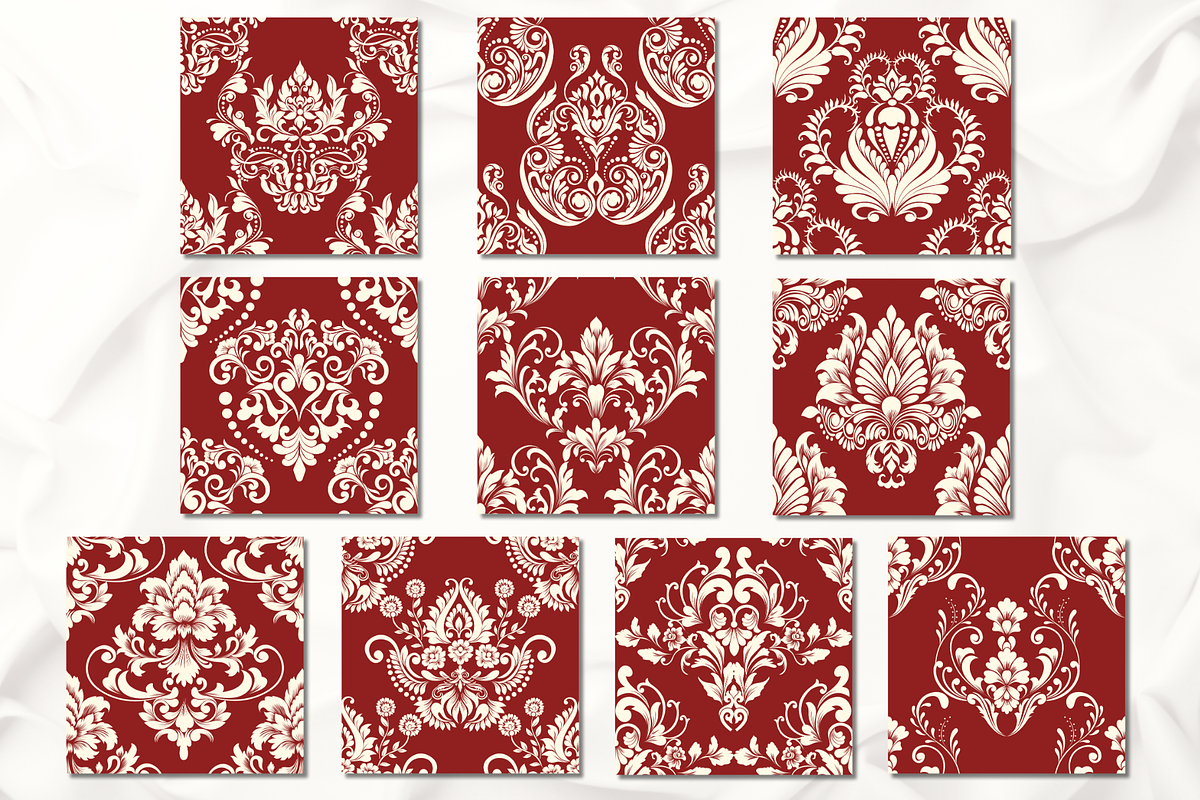 Floral Damask Pattern, a Pattern Graphic by wind mill (Photo 2 of 2)