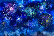 New Year’s Eve Fireworks, a Background Graphic by Printable Treasure (Thumbnail 2 of 5)
