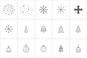 100 Hand Drawn Christmas Elements