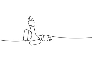 Elegant chess line art of two kings, an Education Illustration by GraphiShop