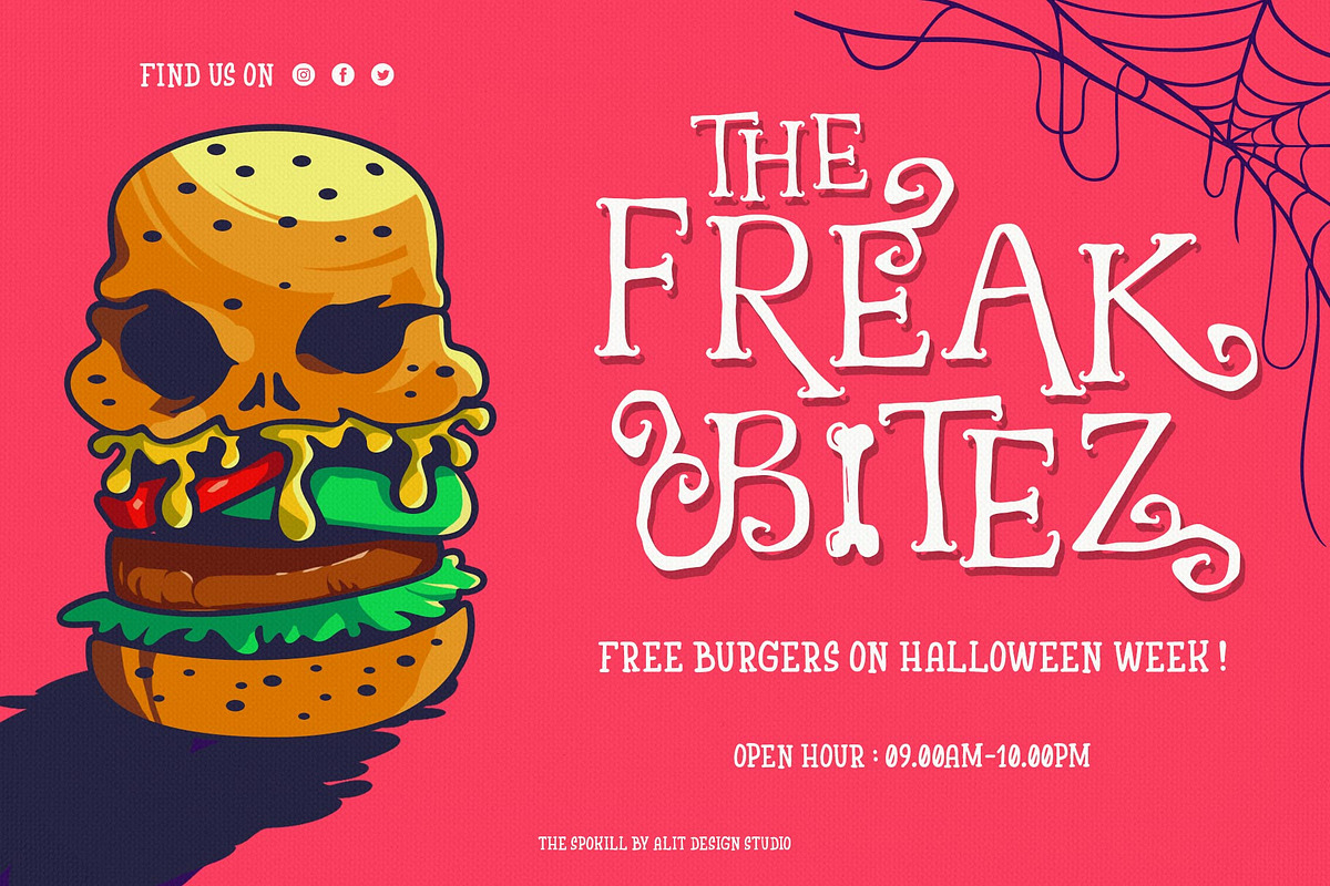 The Spokill Halloween Typeface, a Script Font by alit design (Photo 3 of 16)