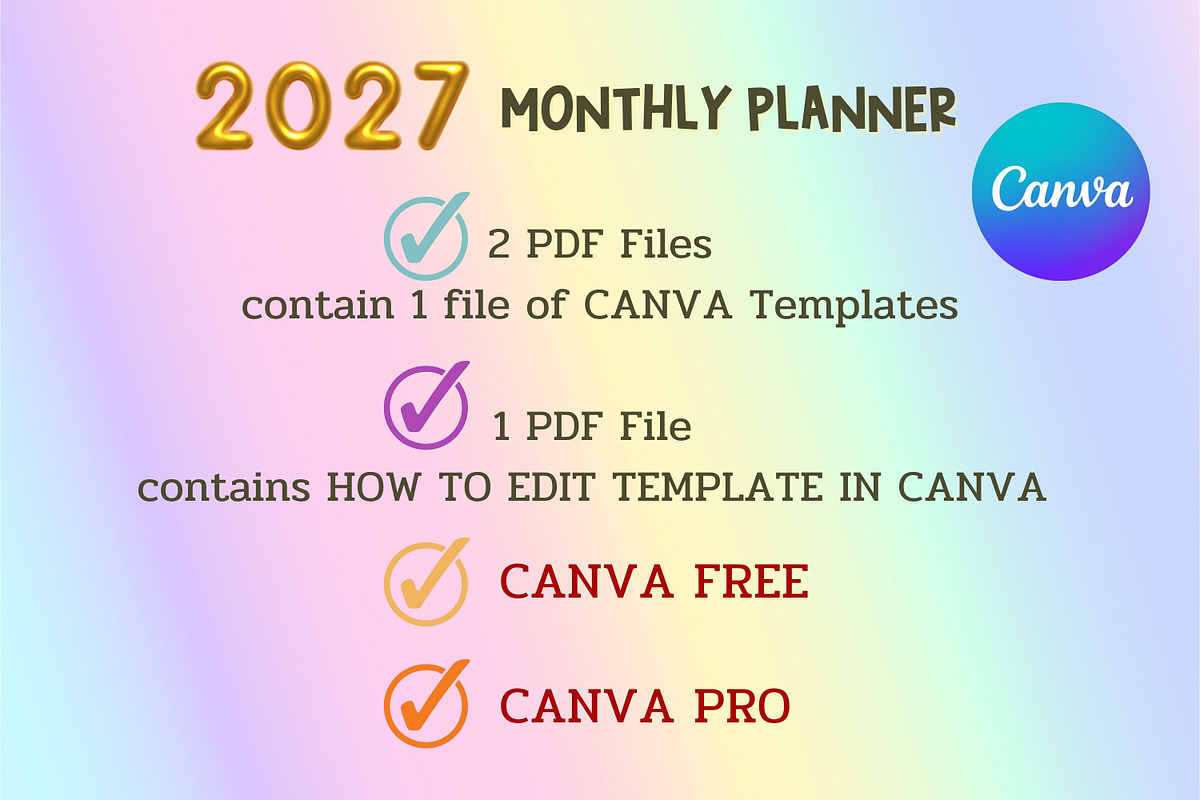 2027 Monthly Planner - Canva, a Templates & Theme by Adalin Shop (Photo 11 of 11)