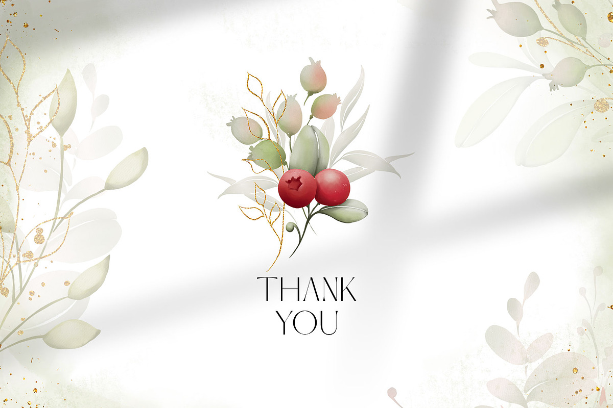 CRANBERRY CHRISTMAS watercolor set, a Decorative Illustration by Yuliia Lashevska (Photo 13 of 13)