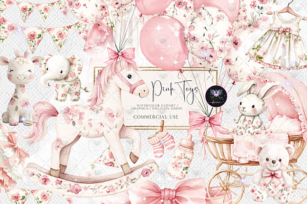 Toile Nursery Clipart Chinoiserie Pi, an Illustration by BigCakeBee
