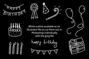 Cute doodle birthday icons, a Seasonal Illustration by Liz Pengilley Studio (Thumbnail 3 of 4)