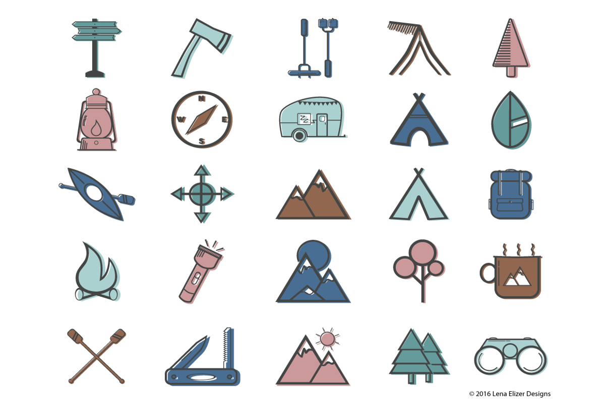 Outdoor Fun Icon Set, an Icon by Lena Elizer Art + Design (Photo 2 of 4)