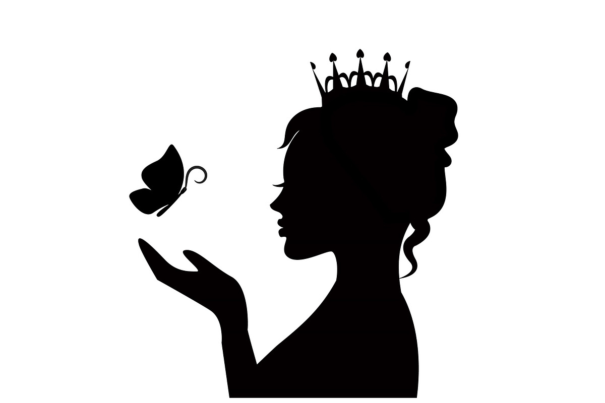 tender princess with butterfly, a Background Graphic by Happy Art