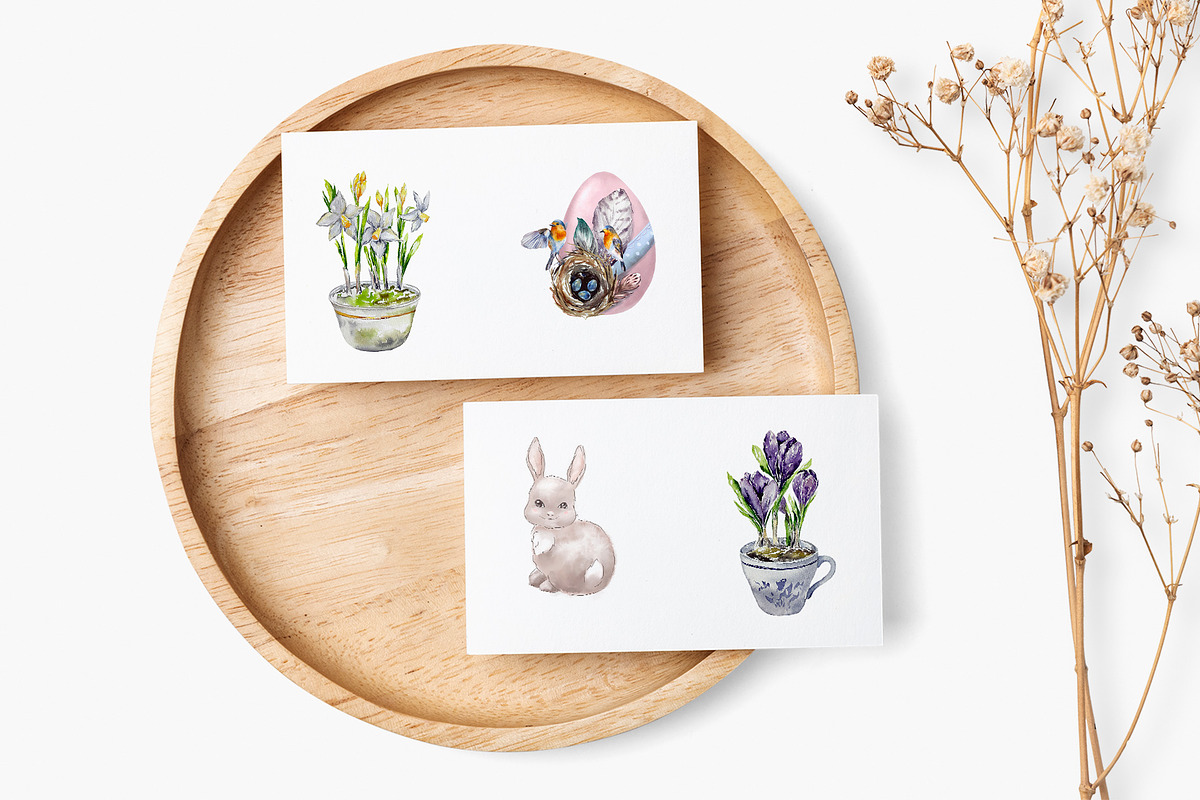 Happy easter watercolor clipart, an Object Graphic by Lidia's watercolor world (Photo 2 of 8)