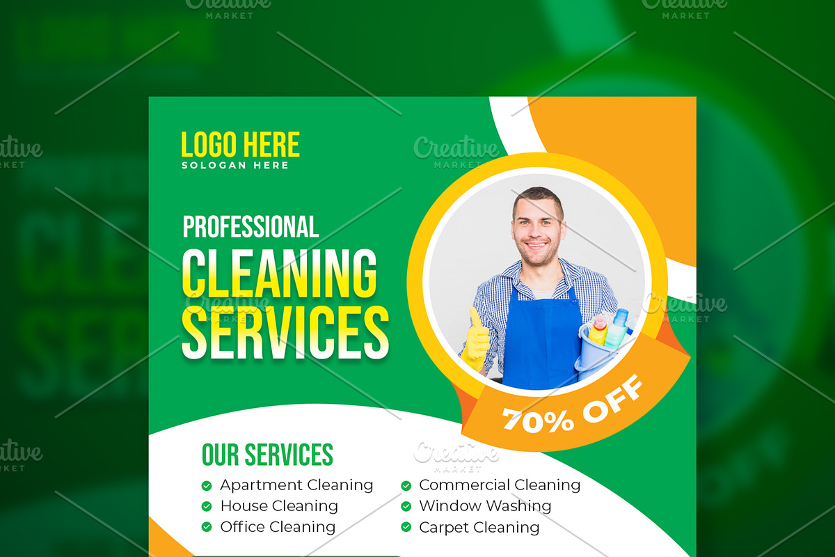 Cleaning Service Social Media Bundle, a Social Media Template by gstudiovect21 (Photo 7 of 10)