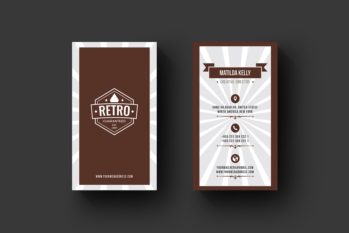 Retro Business Card, a Business Card Template by ZAAS (Photo 4 of 5)