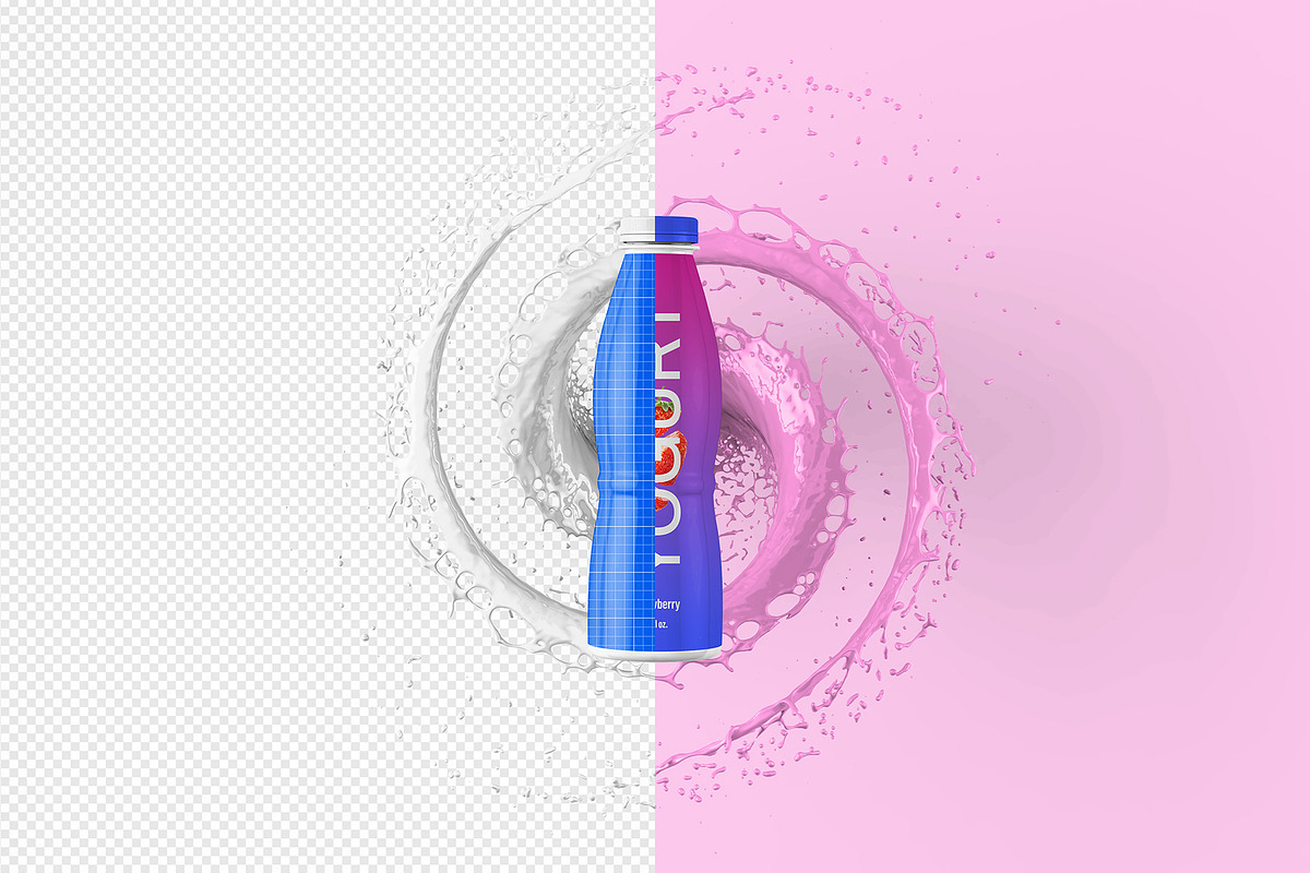Bottle with Splash Mockup - 7 Views, a Packaging Mockup by Illusiongraphic (Photo 20 of 25)