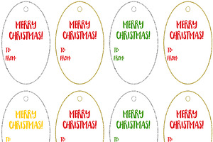 12 Digital Christmas Tags