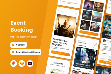 Evenest - Event Booking Mobile App, an App Template by twinstd