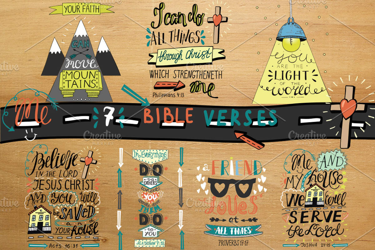7 THE BEST BIBLE VERSES, an Education Illustration by Ola-la-la (Photo 8 of 8)