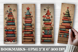 Watercolor Christmas Book Tree Bookm, an Illustration by DreamPrint404