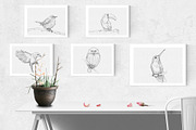 5 Ink Watercolor Birds, an Animal Illustration by Natsuhisui (Thumbnail 5 of 8)