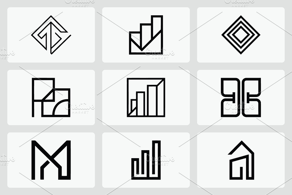 Geometric Abstract Logo Set, a Branding & Logo Template by Vectorium Studio (Photo 1 of 2)