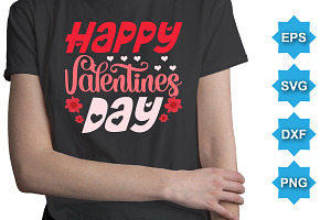 Happy Valentine Day Typography Shirt