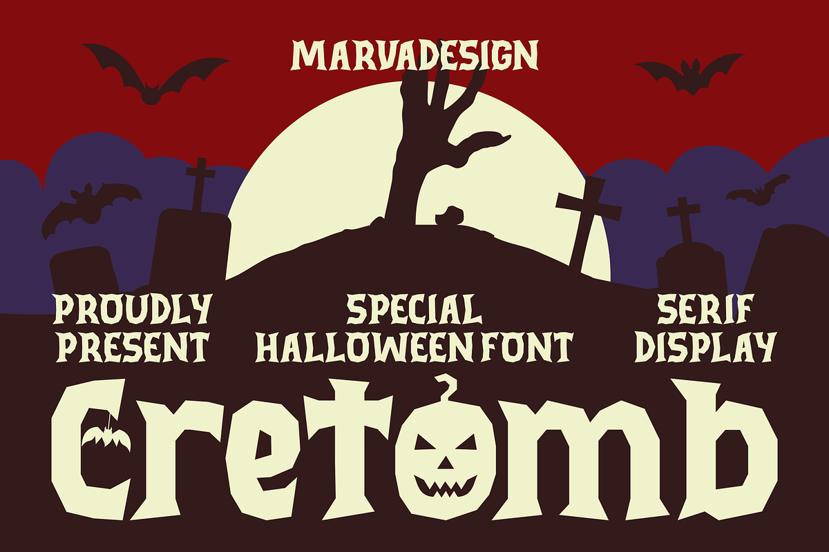 Cretomb Halloween Font, a Serif Font by Marvadesign (Photo 1 of 11)