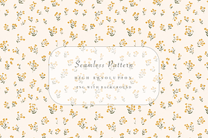 Muted Mustard Floral Seamless Patter, a Pattern Graphic by Pati Charm Studio