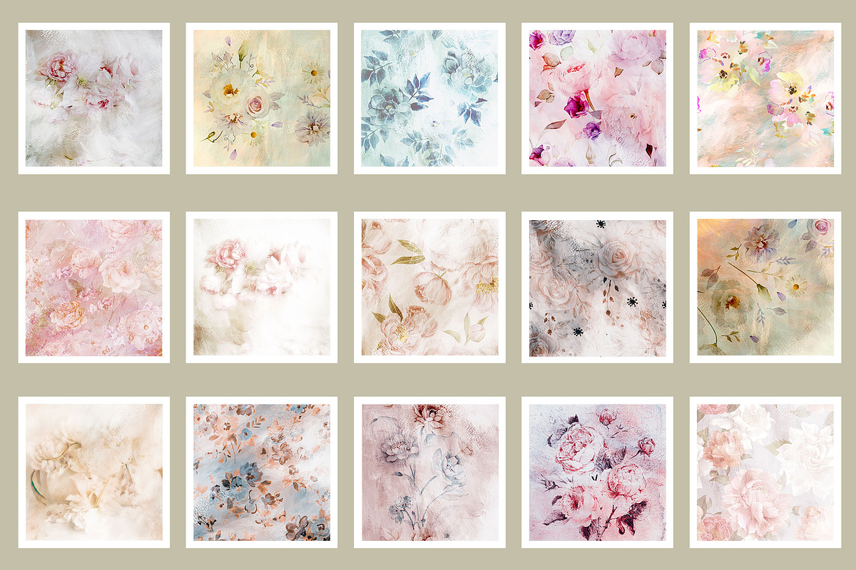 Watercolor Floral Backgrounds, a Background Graphic by sibel dayı (Photo 3 of 9)