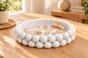 Modern Beaded Jewelry Tray STL, an Object 3D Model by Layerology
