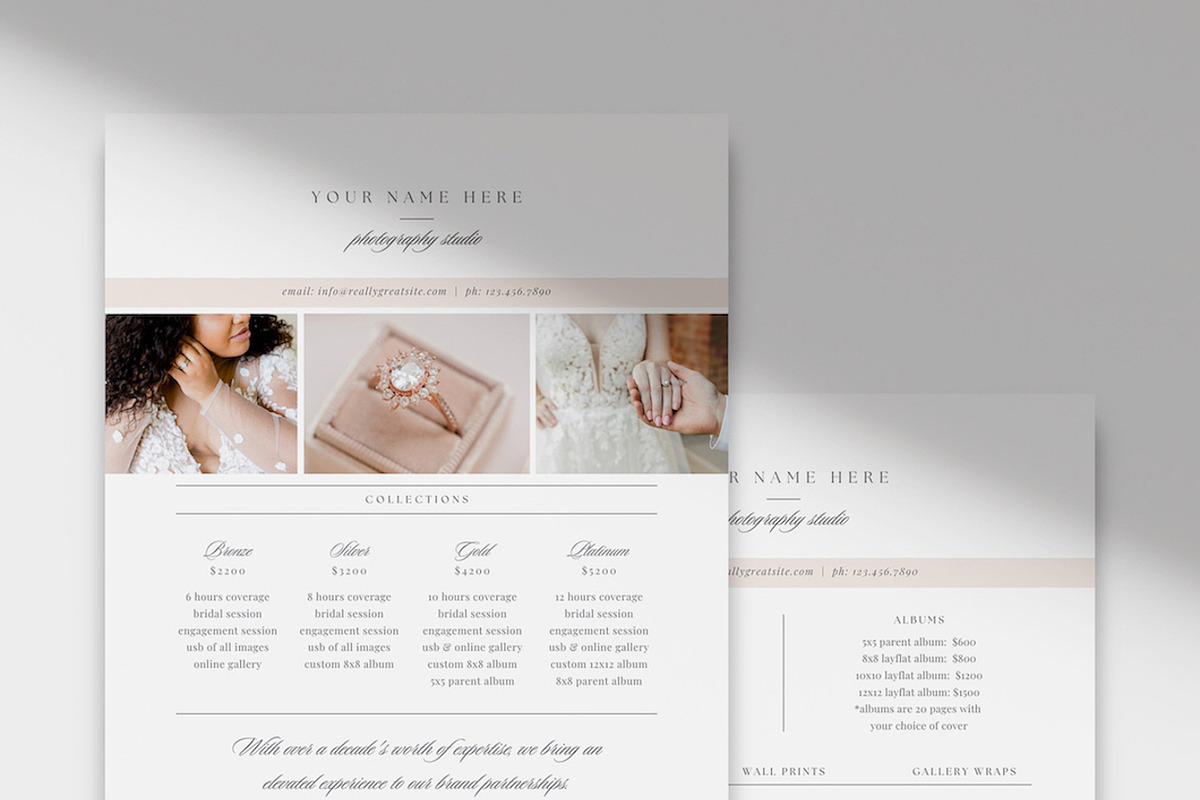 Canva Photographer Pricing Guide, a Flyer Template by roselindoco (Photo 1 of 3)