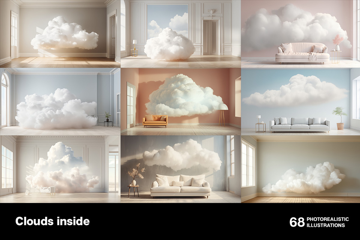 Clouds inside. 68 images, a Decorative Illustration by Handmadefont (Photo 6 of 13)